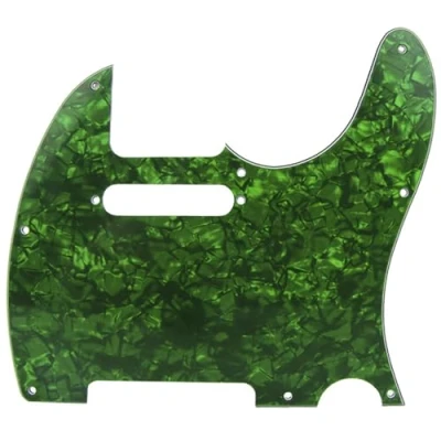 Abbildung von Musiclily 8 Löcher Tele Pickguard Gitarre Schlagbrett für Fender American/Mexican Standard Telecaster Modern Style E Gitarre,4 lagig Green Pearl