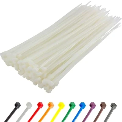 Abbildung von Gocableties Kabelbinder 100 Stück Weiß/Naturfarben Transparent, 300 mm x 7,6 mit 54,4 kg Zugfestigkeit, Zugfestigkeit kg, extra starkes, UV Beständig Set