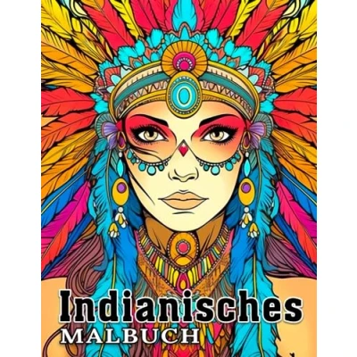 Abbildung von Indianisches Malbuch: Entspannen Sie sich mit diesem atemberaubenden Malbuch für Kinder und Erwachsene im Native Indian Stil, das perfekt zum Verschenken an Feiertagen Geburtstagen eignet.