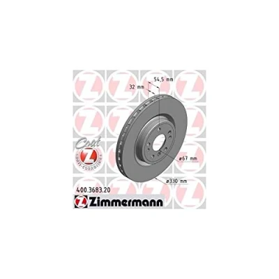 Abbildung von ZIMMERMANN COAT Z 400.3683.20 Bremsscheibe 330 32 8/5 5 112 innenbelüftet beschichtet hochgekohlt MERCEDES BENZ: ML Klasse, GLE SUV