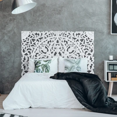 Abbildung von Serena Kopfteil Bett 160cm aus Holz Weiß Menzzo