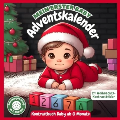 Abbildung von Mein erster Baby Adventskalender: Kontrastbuch ab 0 Monaten 24 Weihnachts Kontrastbilder