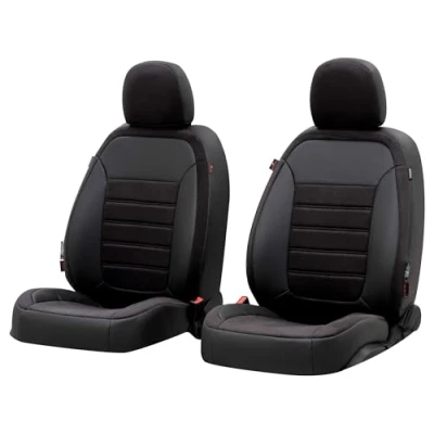 Abbildung von Walser Passform Sitzbezug Bari, Schonbezug kompatibel mit VW Up 08/2011 Heute, 2 Einzelsitzbezüge Highbacksitze