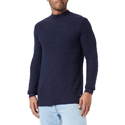Abbildung von TOM TAILOR Herren Strickpullover aus Wolle 1032305, 13160 Knitted Navy Melange, M