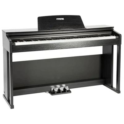 Abbildung von Fame DP 3000 E Piano mit Hammermechanik, anschlagdynamischen 88 Tasten, voller Klavierklang, 20 Orchesterklangfarben, 128 fache Polyphonie, wertiges Gehäuse Deckel und Konsolen, Digital