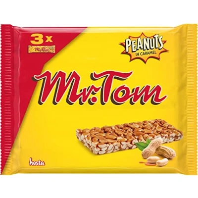 Abbildung von Mr Tom Erdnussriegel aus gerösteten Erdnüssen mit Karamell 3 x 40g