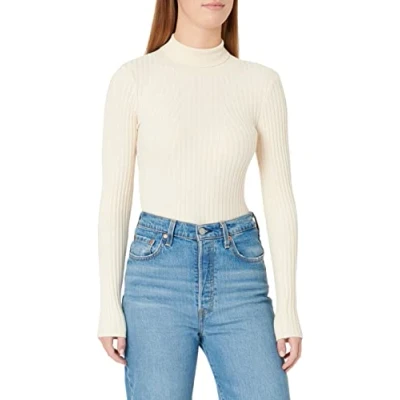 Abbildung von Pieces Pccrista ROLL NECK Strickpullover, Damen, Größe: XL, Birch