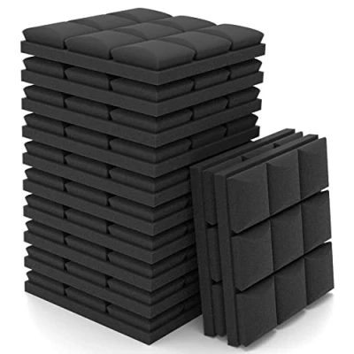 Abbildung von 12 Stück Schalldämmung Selbstklebend Akustikschaumstoff 5CM Schaumstoffplatte Schallabsorber Wand Noppenschaumstoff Schallschutzmatte für Tonstudio, Arbeitszimmer