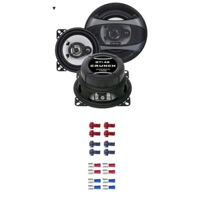 Abbildung von Crunch Auto Lautsprecher Boxen GTi42 300 Watt 10 cm 2 Wege Koax passend für VW Polo 3 6N 1997 2001 Armaturenbrett vorne