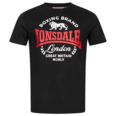 Abbildung von Lonsdale Men&#039;s WADDON T Shirt, Black/Red/White, S