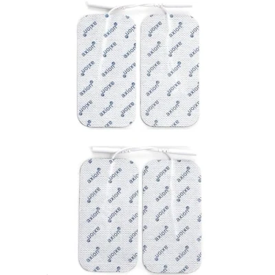 Abbildung von axion 4 Elektroden Pads 100x50 mm universell platzierbare für TENS Geräte &amp; EMS Trainer Wiederverwendbare Klebe Sehr Gute Haft Leitfähigkeit Zert. Medizinprodukt