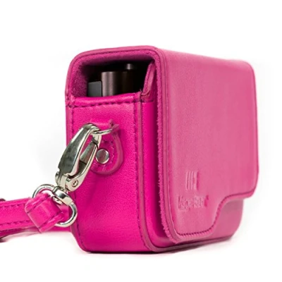 Abbildung von MegaGear MG1221 Canon PowerShot G9 X Mark II, Leder Kameratasche mit Trageriemen Rosa