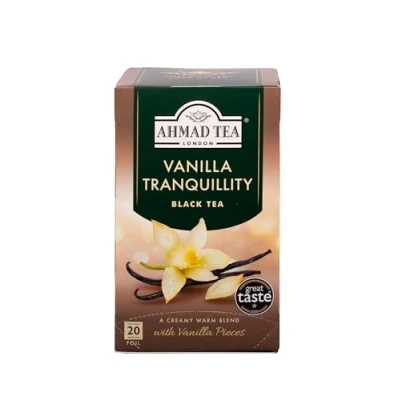 Abbildung von Ahmad Tea Vanilla Tranquility Schwarztee mit Vanille Einzeln Verpackte, Aromaversiegelte Teebeutel 2g Tee pro Portion 20 Band
