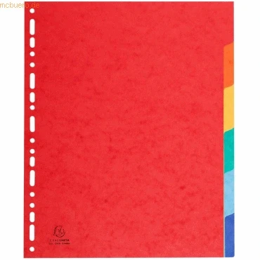 Abbildung von Exacompta 2406E Premium Register für DIN A4 MAXI aus starkem Colorspankarton 6 teilig volle Höhe 24 x 30 cm vollfarbig Farben mit Indexseite zum selbstgestalten Trennblätter Trennstreifen