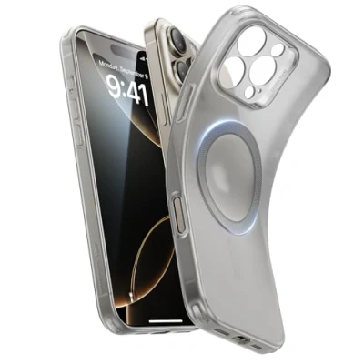 Abbildung von ESR für iPhone 16 Pro Hülle, kompatibel mit MagSafe, Kameraschutz, stoßfeste dünne widersteht Vergilbung und Kratzern, magnetische Handyhülle Pro, Grau