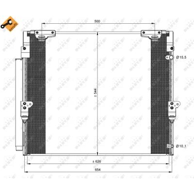 Abbildung von NRF EASY FIT 35862 Klimakondensator mit Trockner, Dichtring 15,5 10,1 Aluminium 626