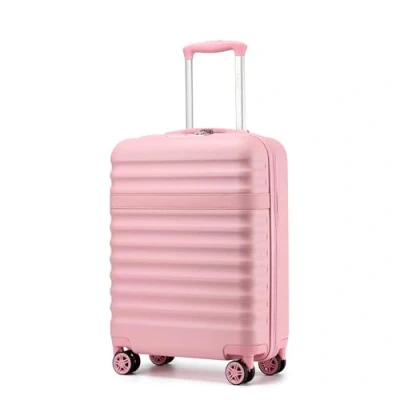 Abbildung von KONO Koffer Trolley Handgepäck Reisekoffer von ABS+PC Hartschalenkoffer mit 4 Rollen TSA Schloss (Rosa,M)