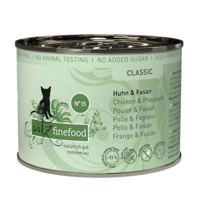 Abbildung von catz finefood N 15 Huhn &amp; Fasan Feinkost Katzenfutter nass, verfeinert mit Quinoa Kresse, 6 x 200g Dosen