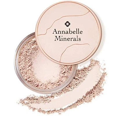 Abbildung von Annabelle Minerals Coverage Mineral Foundation mit Lichtschutzfaktor und natürlichen Inhaltsstoffen Voll Deckend Makellos &amp; Natürlich Aussehen Sonnenschutz LSF30 Vegan Natural Light 10g