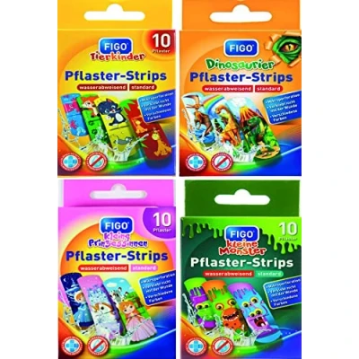 Abbildung von Kinder Pflaster Strips Bergmann Kinderpflaster, Wasserabweisend, Hautfreundlich, Klinisch getestet