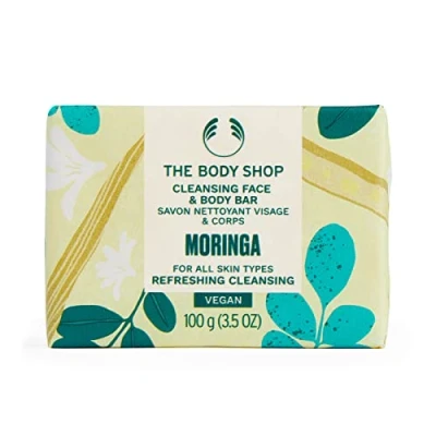 Abbildung von The Body Shop Moringa Cleansing Face &amp; Bar reinigend und belebend vegan 100 ml