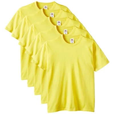 Abbildung von Fruit of the Loom Herren Regular Fit T Shirt Heavy Cotton Tee 5 pack, Orange (Orange), L