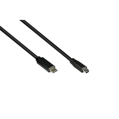 Abbildung von Good Connections USB 2.0 Anschlusskabel Stecker C an Mini B (5 pin) Folien und Geflechtschirmung, KUPFERLEITER 5 m schwarz