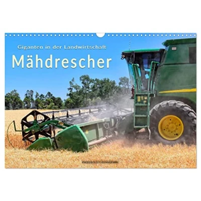 Abbildung von Giganten in der Landwirtschaft Mähdrescher (Wandkalender 2025 DIN A3 quer), CALVENDO Monatskalender