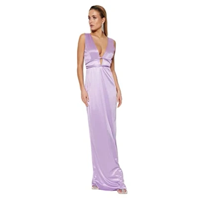 Abbildung von Trendyol Damen Women Evening Dress Shift Fitted Knit Abendkleid, Lilac, 36