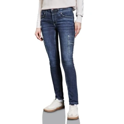 Abbildung von Street One MIT Cargolook Taschen Jeans Slim Fit, Damen, Größe: 28x28, Blau