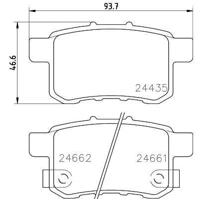 Abbildung von HELLA 8DB 355 013 631 Bremsbelagsatz mit akustischer Verschleißwarnung Zubehör HONDA: Accord 8, 8 Kombi, 9 Limousine