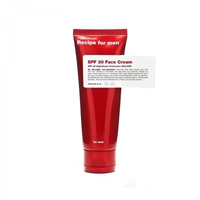 Abbildung von RECIPE FOR MEN SPF 30 Gesichtscreme Ultraleichte, mattierende Feuchtigkeitscreme für Sonnenschutz und Ölkontrolle, hergestellt in Schweden, 75 ml