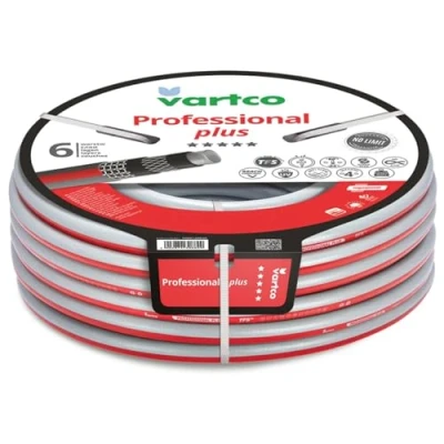 Abbildung von Vartco Professional Plus 6 lagiger, flexibler Gartenschlauch mit TFS System, 50 m, UV beständig, lebensmittelecht, bis 30 Bar, für Temperaturen von 25C +60C (1&quot; 30m)