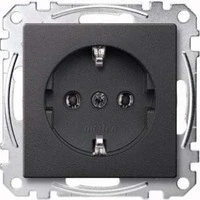 Abbildung von Schneider Electric Merten MEG2301 0414 Schuko Steckdose, Steckklemmen, Schutzkontaktsteckdose, System M, Anthrazit, Made in Germany