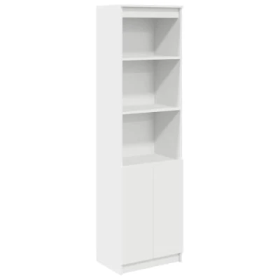 Abbildung von vidaXL Highboard Weiß 50x35x180 cm Holzwerkstoff, Schrank, Lagerschrank, Schrank hoch, Beistellschrank, hoher mit Tür