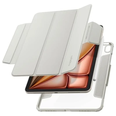 Abbildung von Spigen AirSkin Pro Hülle Kompatibel mit iPad Air 6. M2 (2024) / 5. (2022) 4. Generation (2020) 11 Zoll und 10.9 Case abnehmbarem magnetischem Deckel Grau