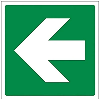 Abbildung von vsafety 14016 am s Fire Exit Schild, gerade Arrow, selbstklebend, quadratisch, 150 mm x mm, grün