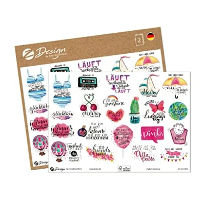 Abbildung von AVERY Zweckform 54546 Dekosticker Sprüche 42 Aufkleber (ablösbare Sticker auf A5 Bogen, Etiketten für Tagebuch, Bullet Journal, Karten, Gästebuch, Geschenke, Klebeetiketten mit Silbereffekt)