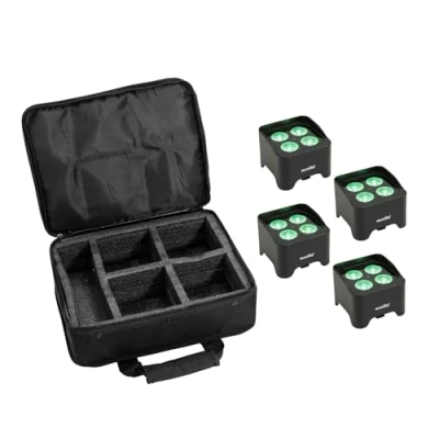 Abbildung von EUROLITE Set 4x AKKU Mini UP 4 QCL Spot MK2 + Soft Bag