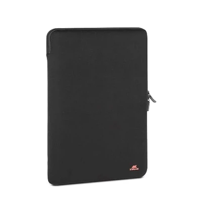 Abbildung von Rivacase vertikale Laptophülle Sleeve Wasserabweisende und ultraleichte Notebooktasche kompakte Damen Herren Aktentasche für Laptops Stoßfeste Slim Laptop Schutzhülle (Schwarz, 15.3 Zoll)