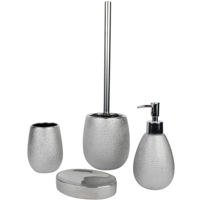Abbildung von axentia Badaccessoire Set &quot;Hollywood&quot;, (4 tlg.), Zahnputzbecher, Seifenschale, Seifenspender und WC Garnitur