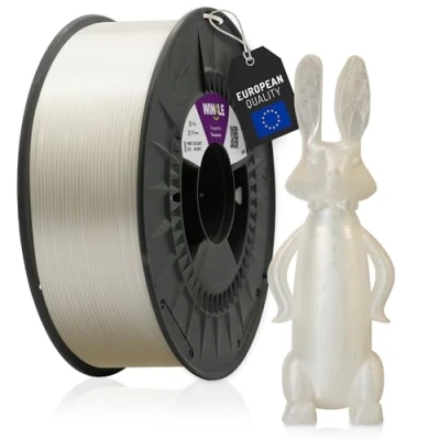 Abbildung von WINKLE Transparentes PETG Filament, 3D Drucker 1,75 mm, 300 g, kompatibel mit den meisten Druckern, PETG, transparent, Maßgenauigkeit, Spule g