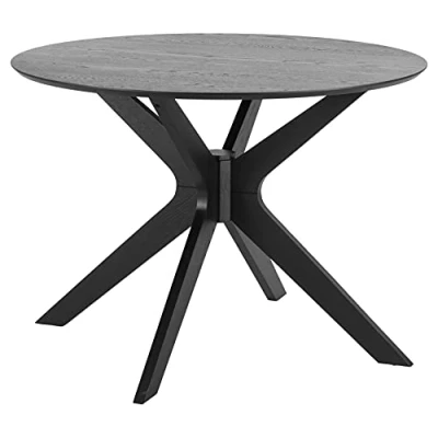 Abbildung von AC Design Furniture Dion runder Esstisch für 4 Personen schwarz, Küchentisch aus Holz, kleine Küche, Esszimmermöbel, Ø: 105 x H: 75 cm, 1 Stk.