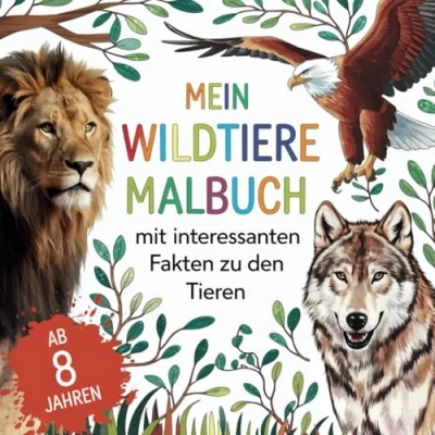 Abbildung von Die wilde Welt der Tiere Malbuch und spannende Fakten für junge Entdecker ab 8 Jahren