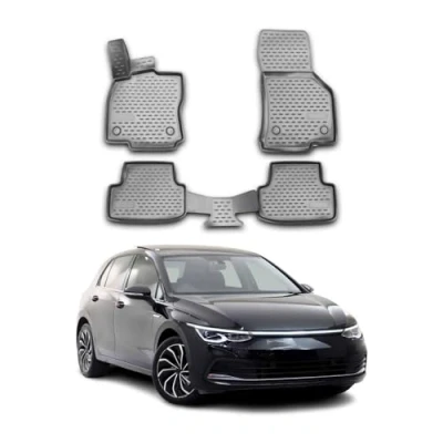 Abbildung von OMAC A016275 Fußmattensatz Gummi, TPE (thermoplastischer Elastomer) 4 grau VOLKSWAGEN: Golf VIII Schrägheck