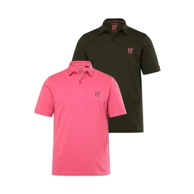 Abbildung von JP1880 2ERPACK Seitenschlitze Regular FIT Poloshirt, Herren, Größe: XL, Pink