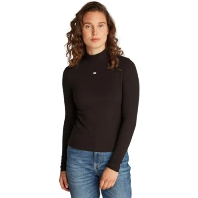Abbildung von Tommy Jeans Essential Sweater Strickpullover, Damen, Größe: 4XL, Black