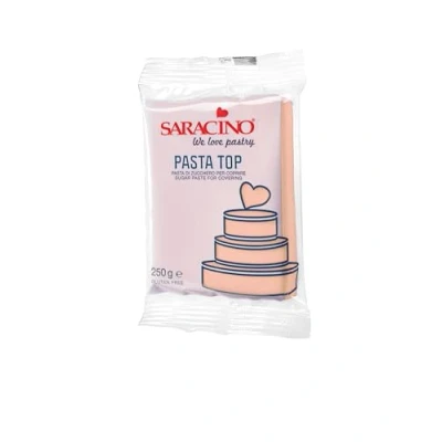 Abbildung von Saracino Fondant Top Pink Beige zum Abdecken 250 g Hergestellt in Italien