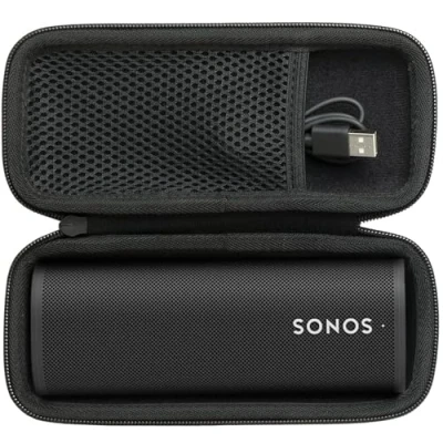 Abbildung von Khanka Hart Tasche für Sonos Roam 2/Roam/Roam SL WLAN WiFi Bluetooth Speaker Lautsprecher, Nut (Schwarz)
