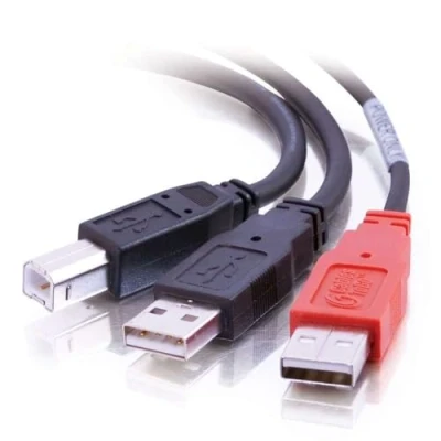 Abbildung von C2G 2M USB B Stecker auf 2 x A Y Kabel, 2. 0 ideal fàur die Stromversorgung von Festplatten, Schwarz